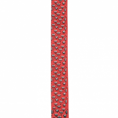 Ширит сатен 25 мм рипс червен щампа -2 метра