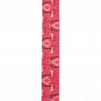 Ширит сатен 25 мм рипс розов фламинго -2 метра