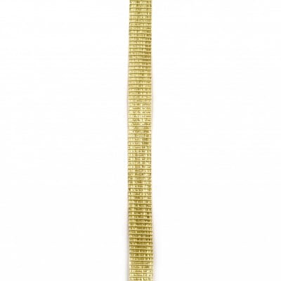 Лента сатен 14 мм рипс бяла с ламе злато -2 метра