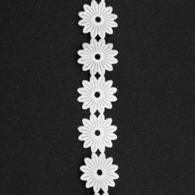 Ширит цвете сатен 25 мм бял -1 метър