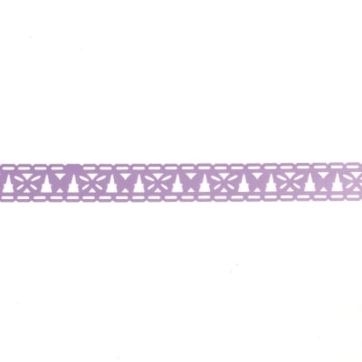 Лента полипропилен 19 мм самозалепваща лилава с пеперуди -1 метра