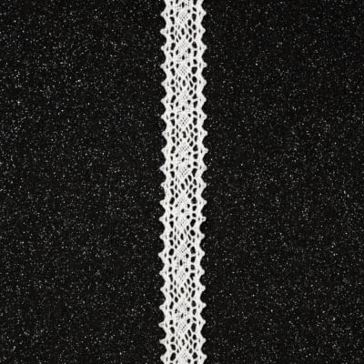 Лента дантела памук 15 мм цвят бял- 2 метра