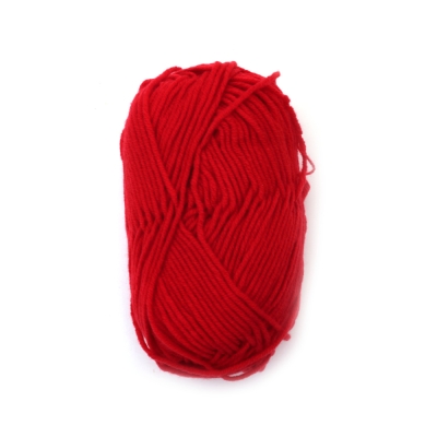 Прежда 100 % акрил цвят тъмно червен ~50 грама