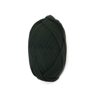 Прежда трикотажна лента 100 % полиестер цвят тъмно зелен -100 грама 