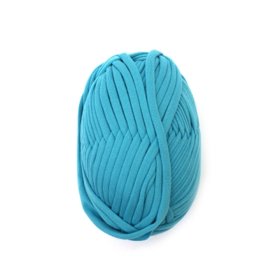 Прежда трикотажна лента 100 % полиестер цвят син -100 грама 