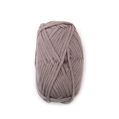 Прежда плетена лента 68 % памук 32 % полиамид цвят светло сив -50 грама 