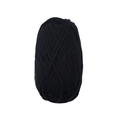 Прежда плетена лента 68 % памук 32 % полиамид цвят черен -50 грама 
