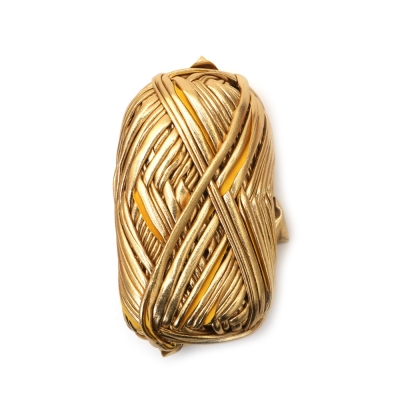 Прежда лента с метален ефект 100 % полиестер цвят злато -100 грама 