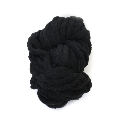 Прежда шенилна 100 % полиестер 20 мм дебелина цвят графитено сив ~240 грама  -25 метра