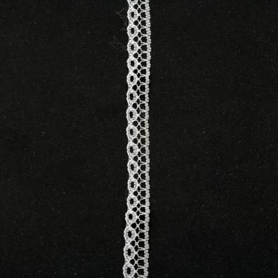 Лента дантела 12 мм бяла - 1 метър
