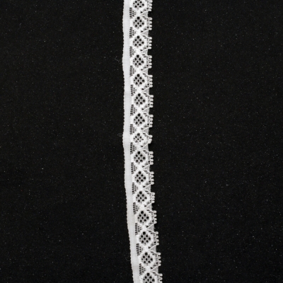 Лента дантела еластична 13 мм бяла - 1 метър