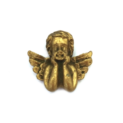 Фигурка полирезин ангелче 24x33x10 мм цвят мед - 2 броя