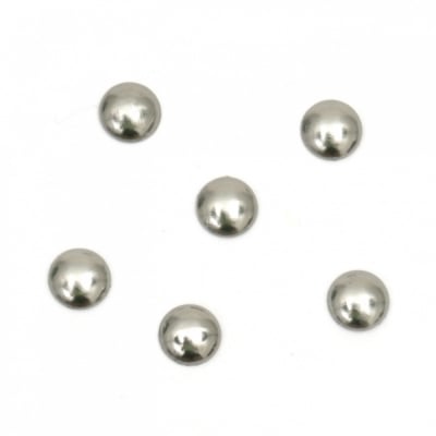 Метален елемент кръг с лепило 6x2 мм цвят графит - 100 броя