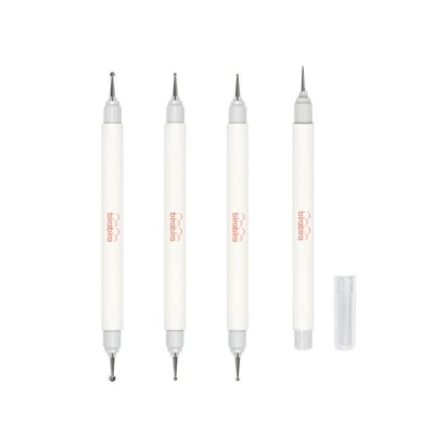 Комплект инструменти за ембосинг EMBOSSING STYLUS SET -3 двустранни инструмента с 6 сферични накрайника от 1-2 мм, 1.5-2.5 мм, 3-4 мм и 1 пиърсинг инструмент