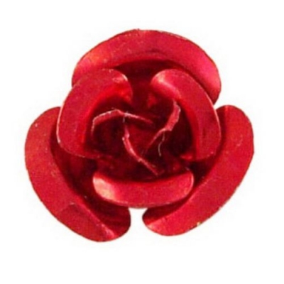 Роза метална 10x6.5 мм червена -50 броя