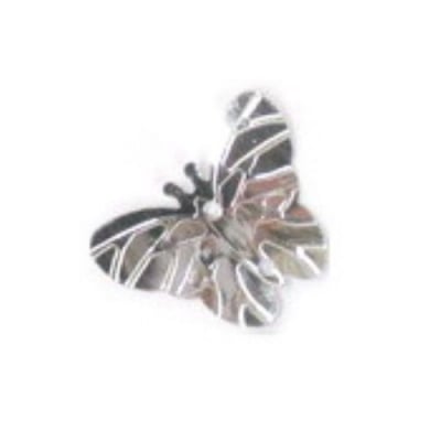 Пайети пеперуда 22x18 мм дупка 1.5 мм сребро дъга -20 грама