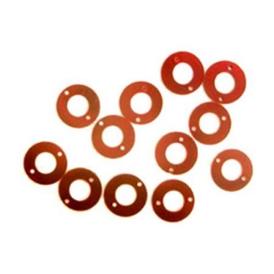 Пайети кръг с кръгче 12х6 мм червени - 20 грама