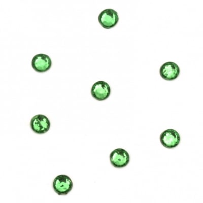 Камъче стъклено с лепило 4 мм зелено 2 грама ±60 броя