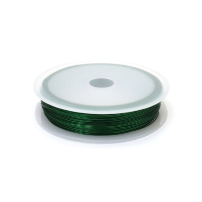 Метална мека тел за бижута 0.4 мм цвят зелен -50 метра