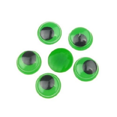 Очички мърдащи зелена основа 12 мм -50 броя