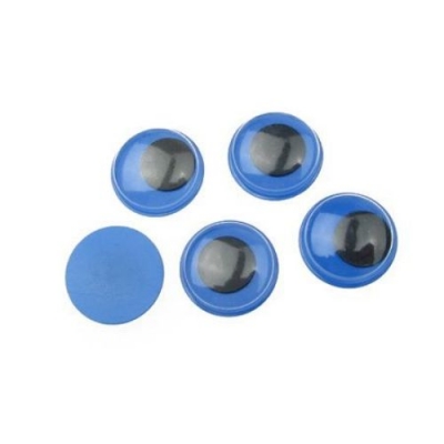 Очички мърдащи синя основа 15 мм -50 броя