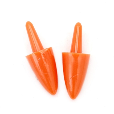 Конус за нос 14x8 мм цвят оранжев с пиронче 9 мм -10 броя