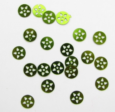 Пайети кръг звезда 8 мм зелени -20 грама