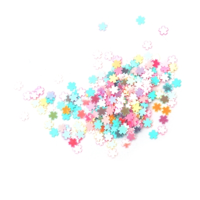 Елементи за декорация цвете 5 мм многоцветни дъга -20 грама