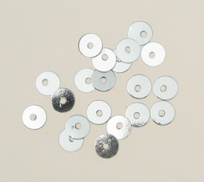 Пайети обли плоски 5 мм сребро - 20 грама