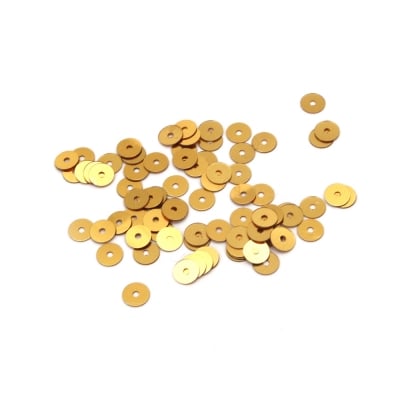 Пайети обли плоски 5 мм злато  - 20 грама