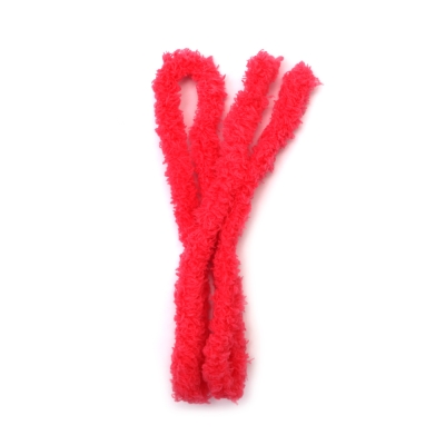 Телена пръчка с пухкав шенил цвят розов 20 мм - 1 метър