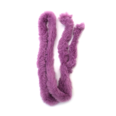 Мека телена пръчка с пухкав синтетичен материал цвят светло лилав 20 мм -1 метър