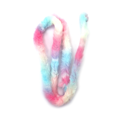 Мека телена пръчка с пухкав синтетичен материал цвят меланж бял,розов,светло син 20 мм -1 метър