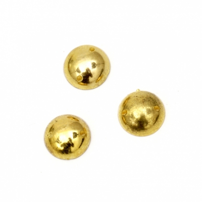 Перла полусфера за пришиване 12 мм цвят злато -25 броя
