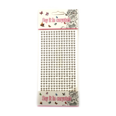 Самозалепващи перли полусфери метализе 4 мм цвят сребро - 364 броя