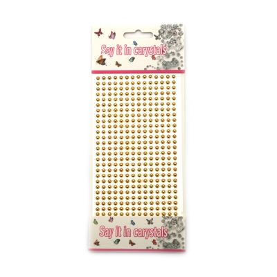 Самозалепващи перли полусфери метализе 4 мм цвят злато - 364 броя