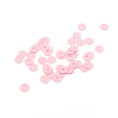 Пайети обли плоски 6 мм розови плътни - 20 грама