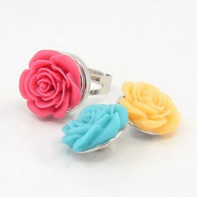 Пръстен направи си сам метал копче Тик-так резин 3 броя регулиращ