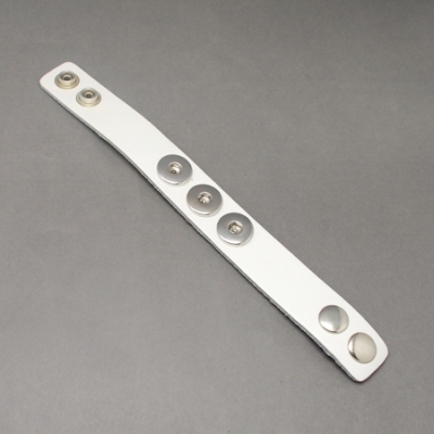 Гривна естествена кожа метал за копче Тик-так 240x25 мм. бяла