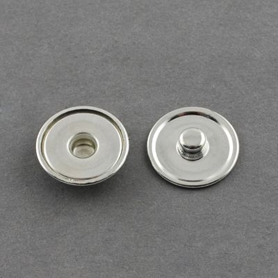 Метална основа за Тик-так копче 18 мм, плочка за вграждане 16 мм цвят сребро -6 броя