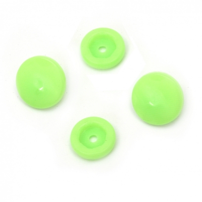 Пласмасови тик-так копчета 12 мм цвят зелен електрик -20 броя