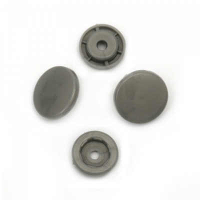Пласмасови тик-так копчета 12 мм цвят сив -20 броя