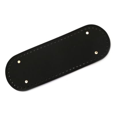 Основа (дъно) за чанта еко кожа 30x10x0.4 см дупки 0.5 см с четири метални крачета цвят черен