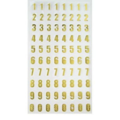 Самозалепващи стикери цифри злато