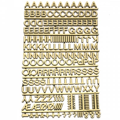 Самозалепващи стикери Букви и знаци 11х15 мм цвят злато - 220 броя