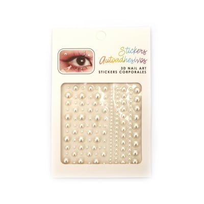 Самозалепващи перли полусфери от 3 мм до 8 мм цвят бял