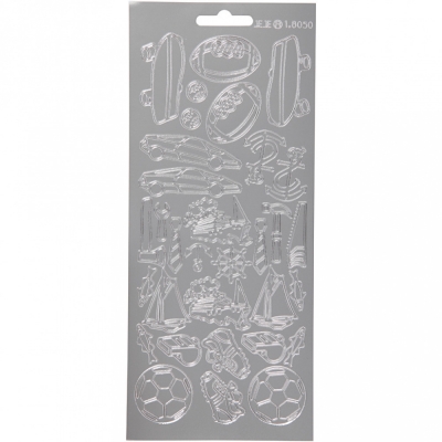 Самозалепващи стикери с мотив Creativ 10x23 см  сребро -1 лист