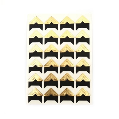 Самозалепващи фото ъгли/ъгълчета за снимка 90x125x0.3 мм триъгълник 21x21 мм цвят злато -24 броя