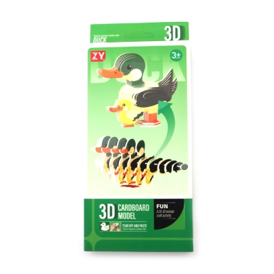 Картонена 3D фигура за сглобяване -Патица с малко пате