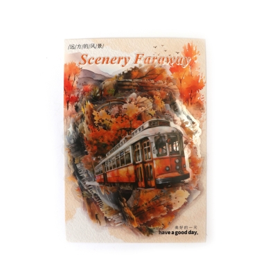 Комплект декоративни стикери "SCENERY FARAWAY" есенни пейзажи -различни дизайни -30 броя